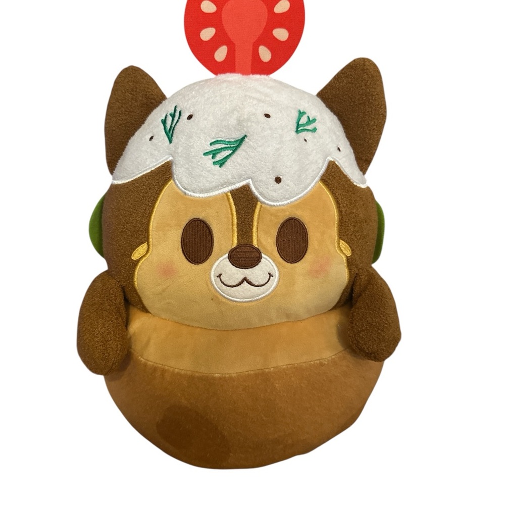 Disney Brown and White Chipmunk Plush with Red Accent
